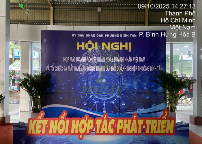 Thuê chậu cây cho hội nghị họp mặt doanh nghiệp ngày doanh nhân Việt Nam phường Bình Tân