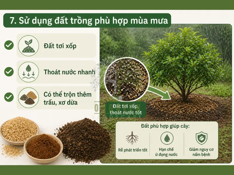 10 Cách Bảo Vệ Cây Xanh Khi Mưa Nhiều – Tránh Úng Rễ, Thối Cây