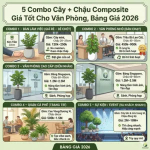 4 Combo Cây + Chậu Composite Giá Tốt Cho Văn Phòng, Bảng Giá 2026