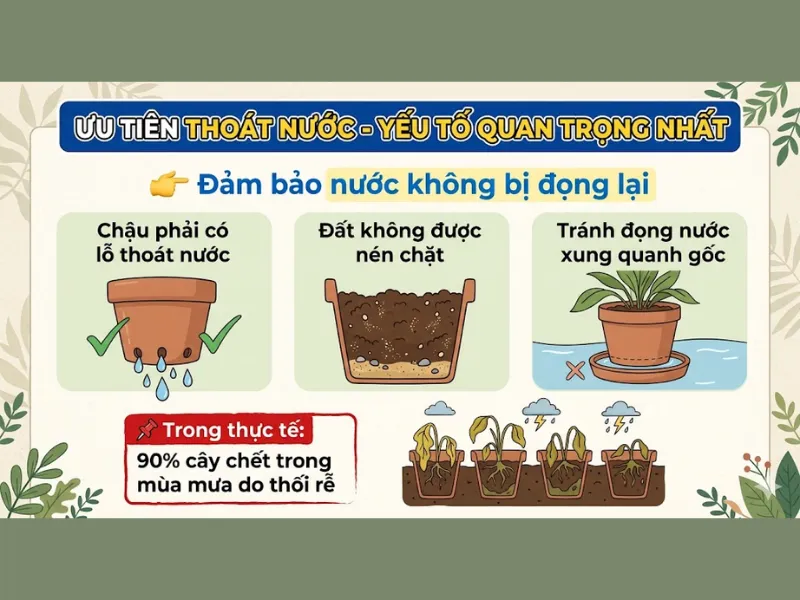 5 Lưu Ý Quan Trọng Khi Chăm Sóc Cây Xanh Mùa Mưa