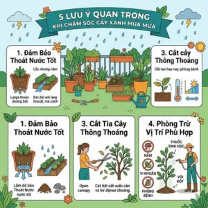 5 Lưu Ý Quan Trọng Khi Chăm Sóc Cây Xanh Mùa Mưa