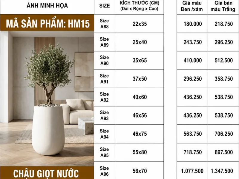Báo Giá Chậu Xi Măng Decor 2026