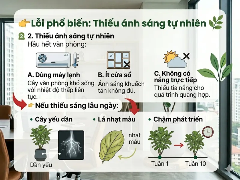 Vì Sao Cây Văn Phòng Hay Chết Dù Chăm Thường Xuyên?