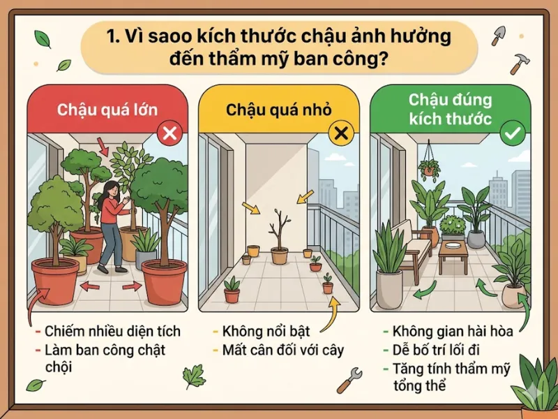 Set Up Chậu Composite Theo Kích Thước Ban Công Nhà Bạn