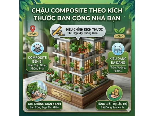 Set Up Chậu Composite Theo Kích Thước Ban Công Nhà Bạn