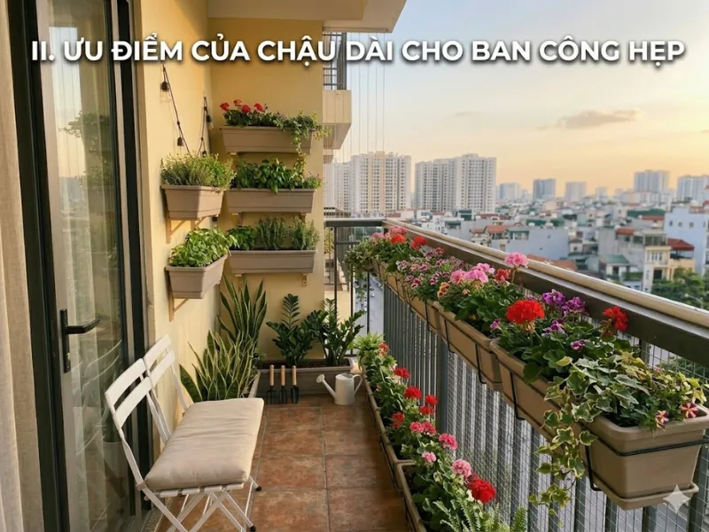Ban Công Hẹp Nên Dùng Chậu Dài Hay Chậu Vuông?