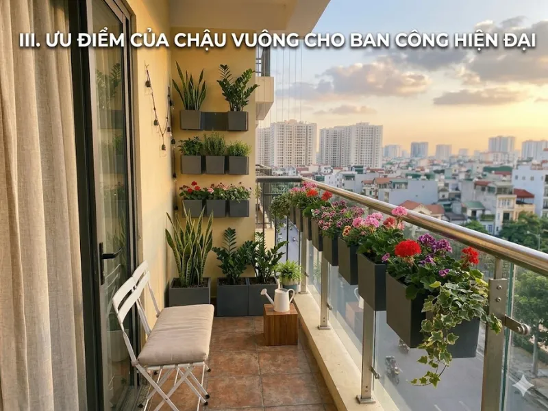 Ban Công Hẹp Nên Dùng Chậu Dài Hay Chậu Vuông?