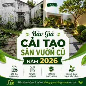 Báo Giá Cải Tạo Sân Vườn Cũ Năm 2026