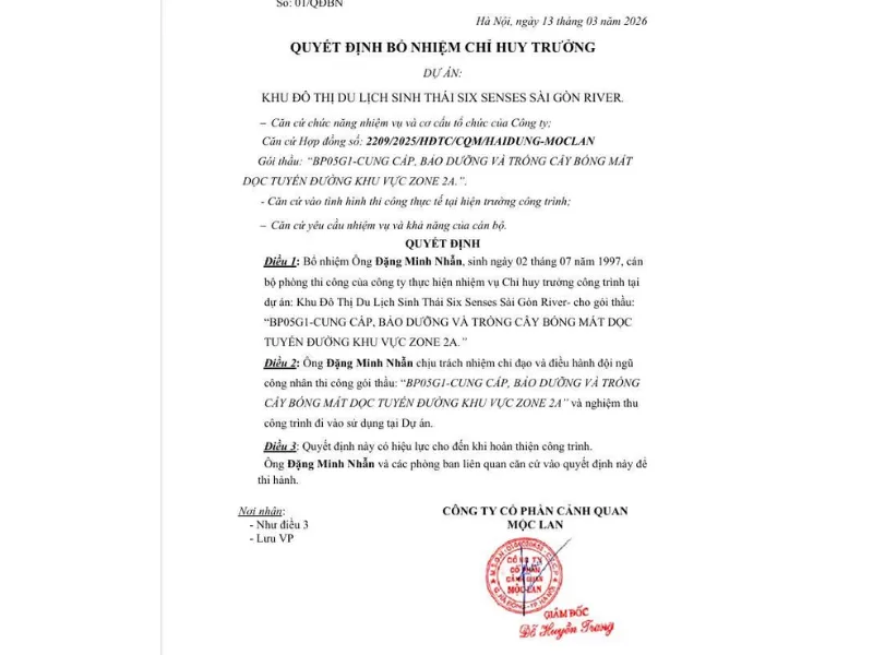PHẢN ÁNH: CÔNG TY CỔ PHẦN CẢNH QUAN MỘC LAN CHẬM THANH TOÁN TIỀN LƯƠNG VÀ CHI PHÍ CÔNG TRƯỜNG?